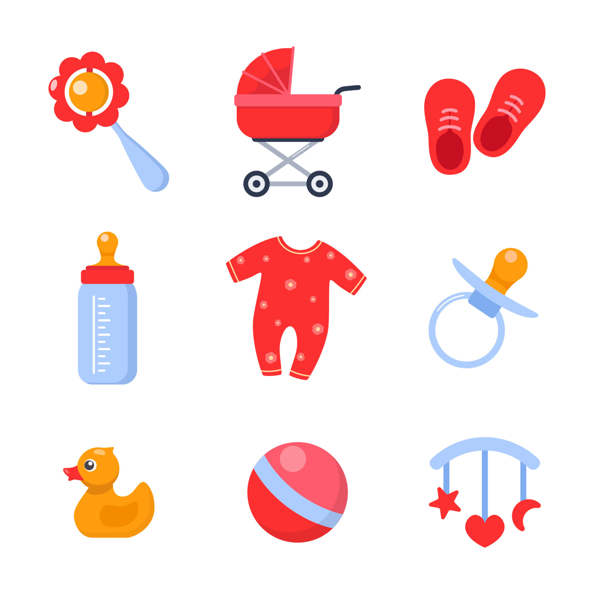 Accesorios De Bebé Recién Nacidos Iconos De Línea Delgada Conjunto.  Ilustración del Vector - Ilustración de botella, elementos: 235205026