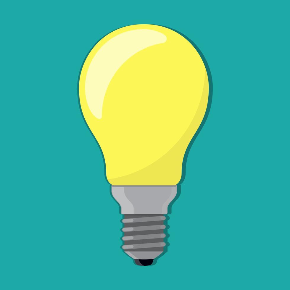 Light bulb. Electric lamp. Incandescent lamp in flat style. Bulb icon. Vector illustration, isolated on white.