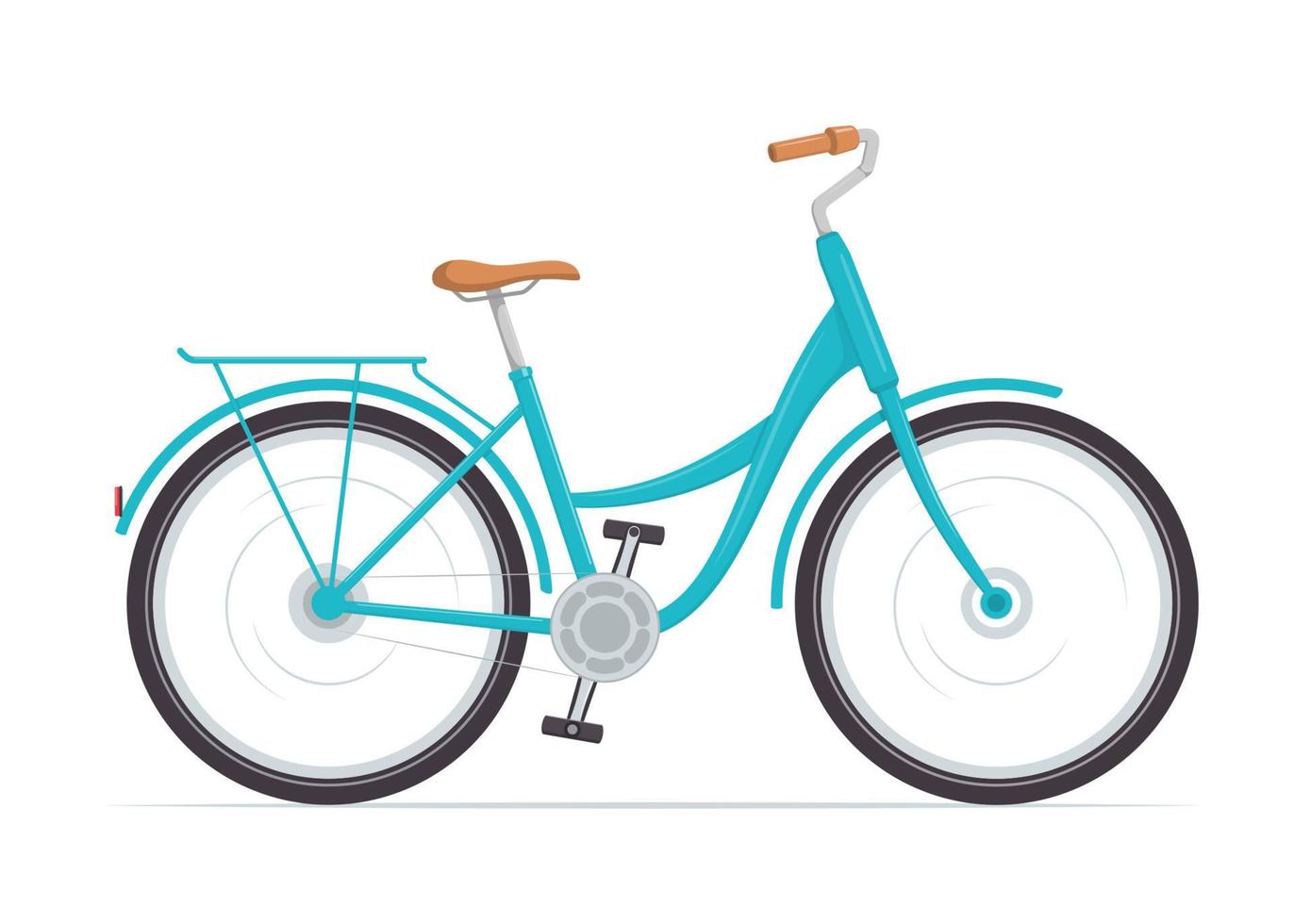 bonita bicicleta de mujer con cuadro bajo. bicicleta azul antigua. ilustración vectorial en estilo plano. vector