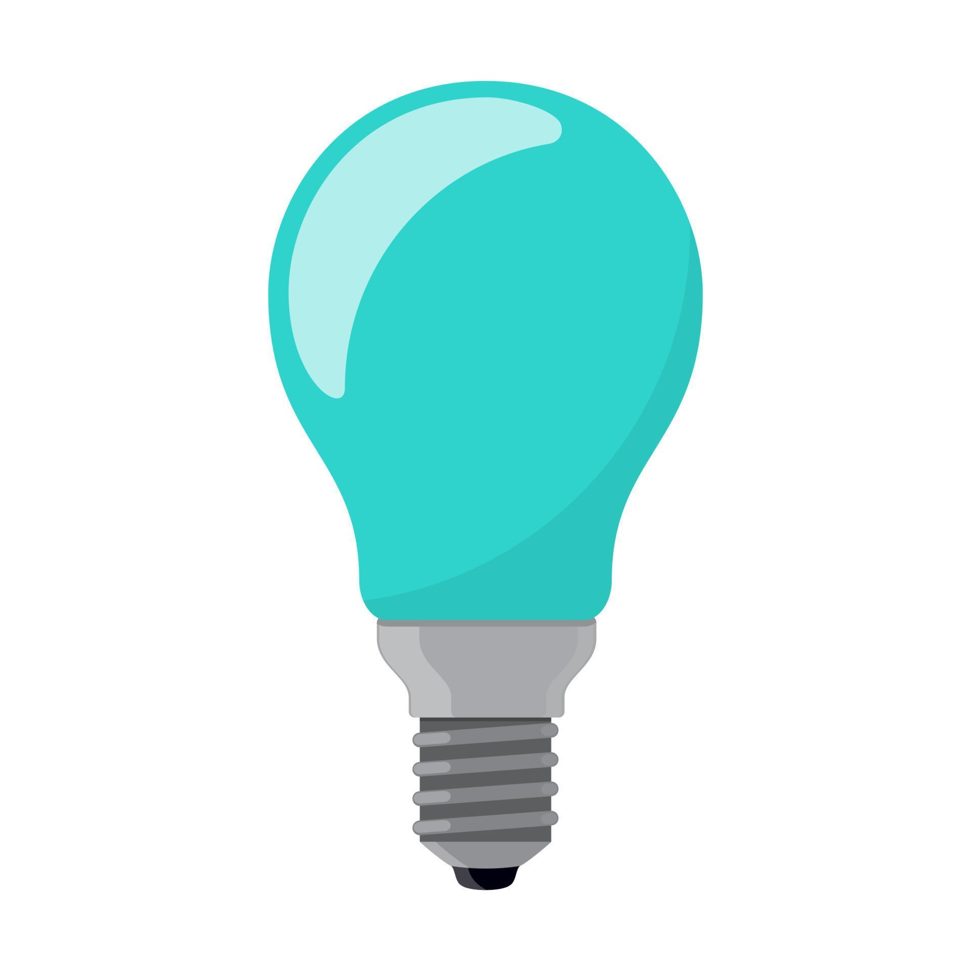 Light bulb. Electric lamp. Incandescent lamp in flat style. Bulb icon