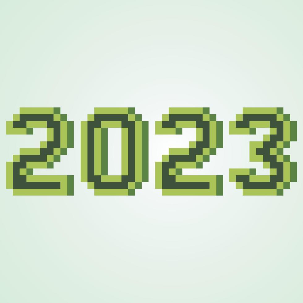 2023 numbers pixel art for new year. Vector illustration.