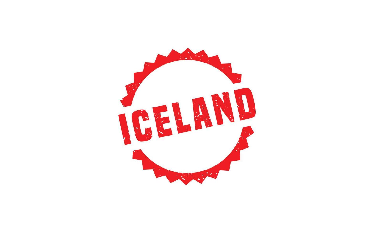 ICELAND stamp rubber with grunge style on white background vector