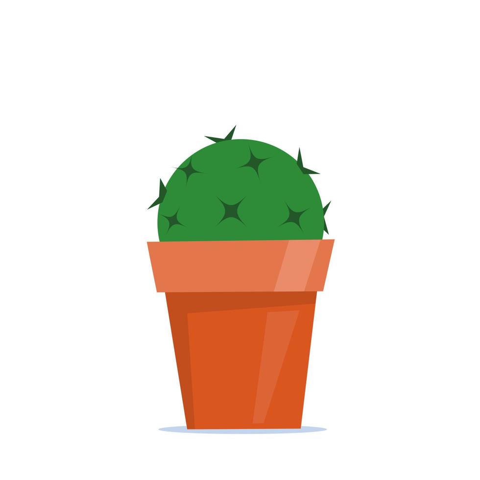 Linda planta en maceta verde en estilo plano. ilustración vectorial vector