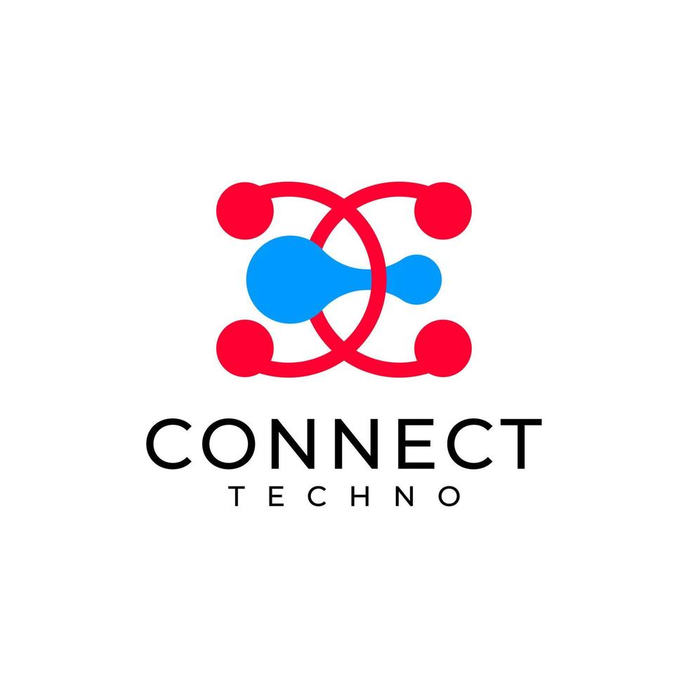 logotipo de tecnología de conexión digital abstracta vector