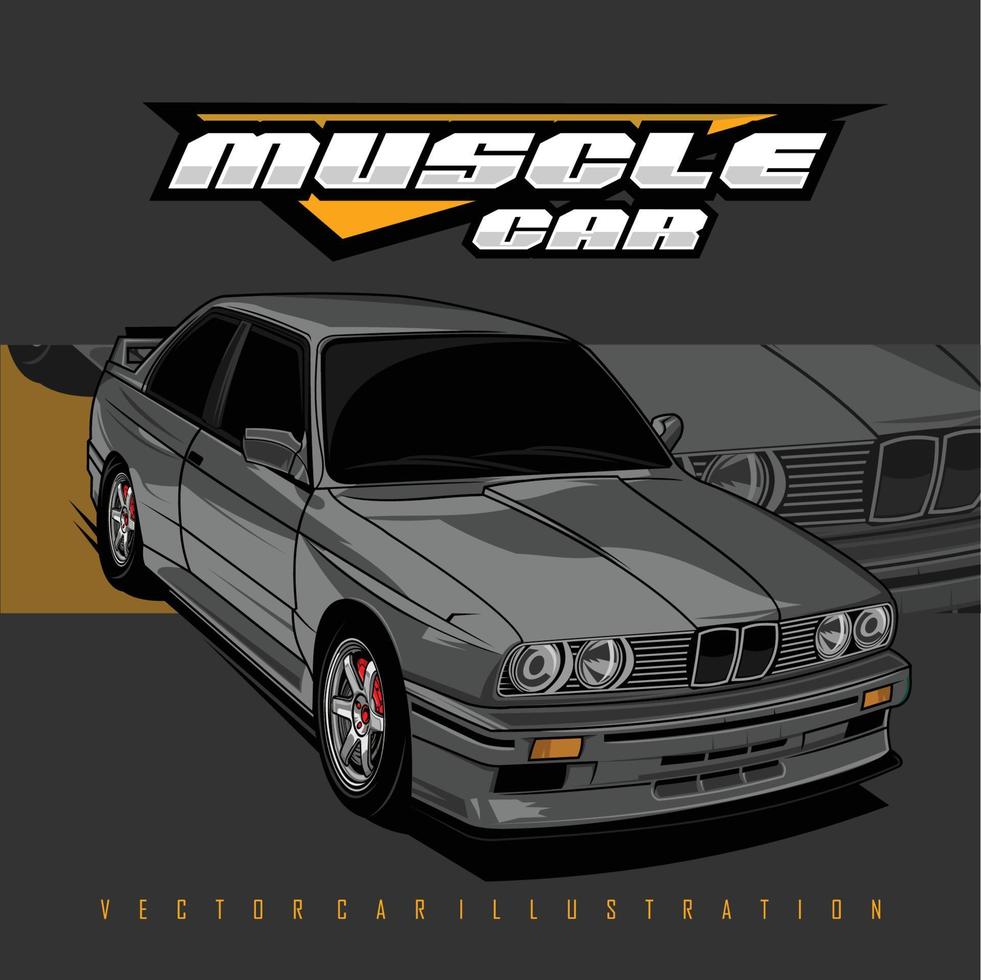 CLASSIC CAR ILLUSTRATION WITH A GRAY BACKGROUND 1 vector