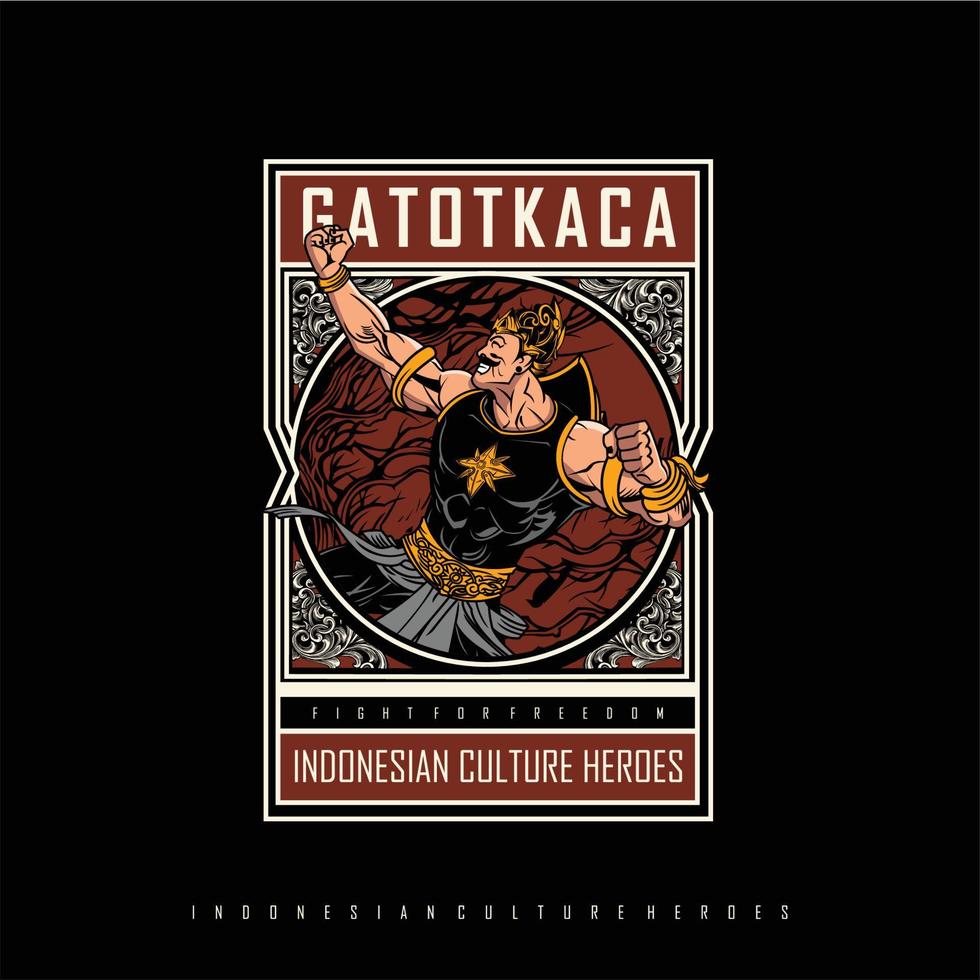 GATOTKACA CULTURE HEROES ILLUSTRATION, READY FORMAT EPS 10 vector
