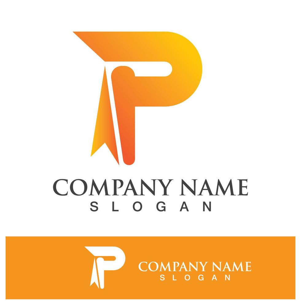 Letter P icon logo design illustration vector