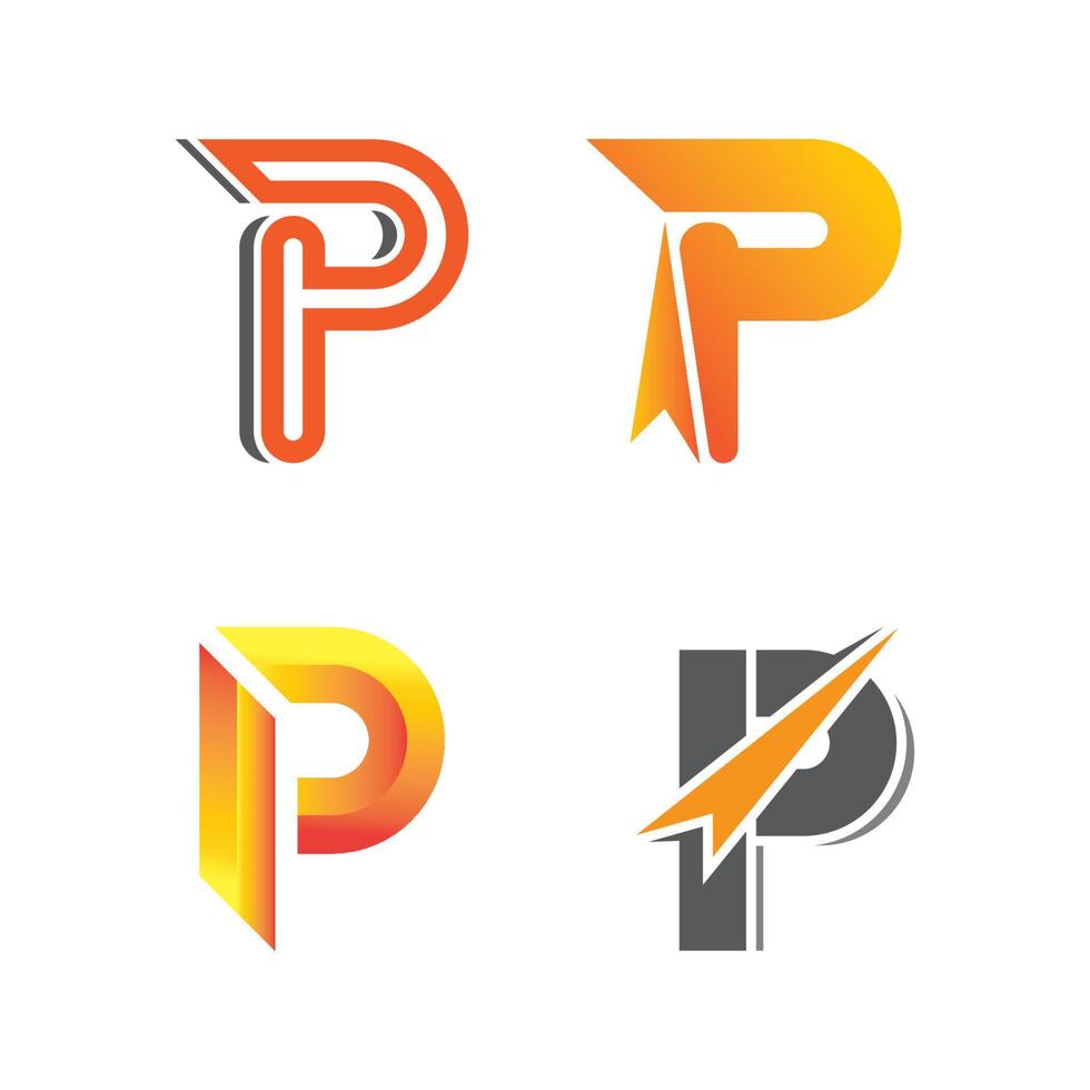 Letter P icon logo design illustration vector