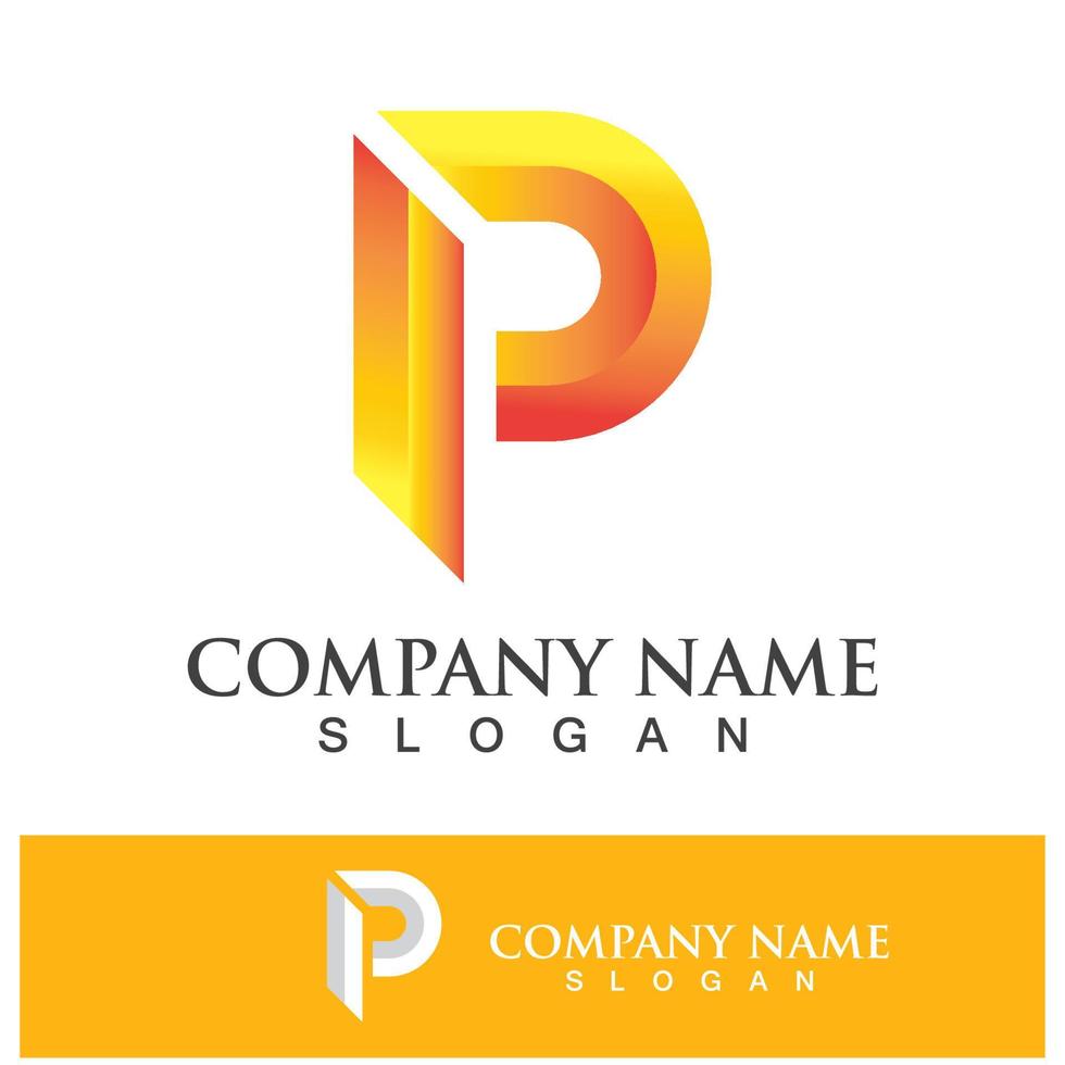 Letter P icon logo design illustration vector