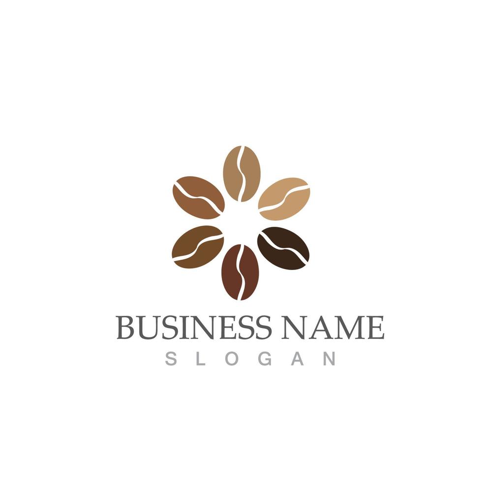 Coffee beans logo template vector icon