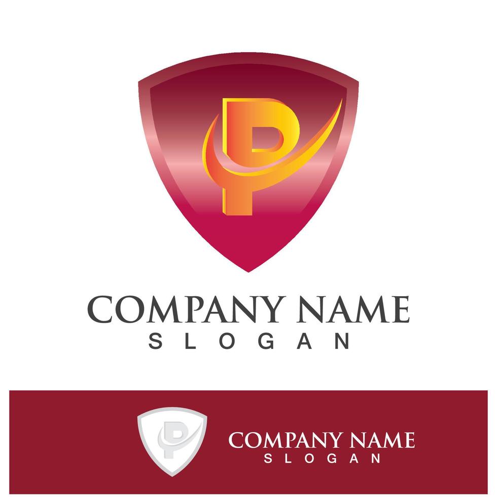 Letter P icon logo design illustration vector