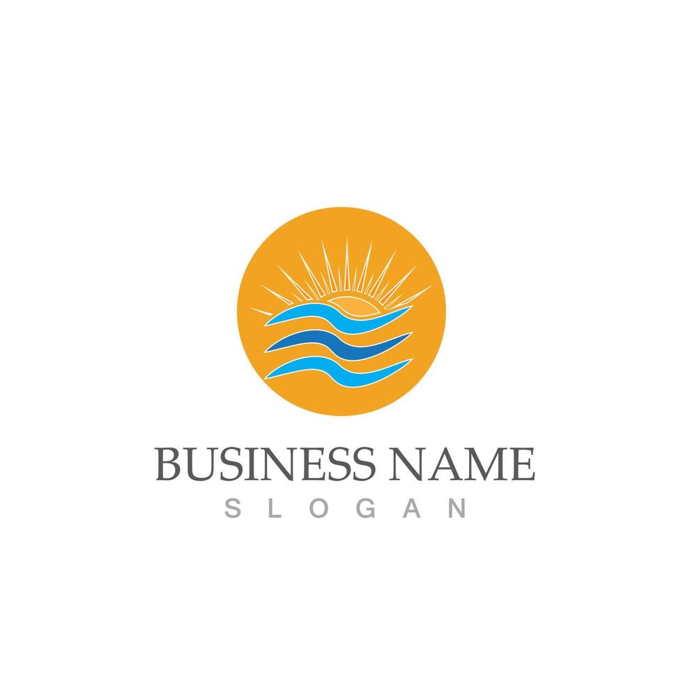 Sun logo and symbol icon vector