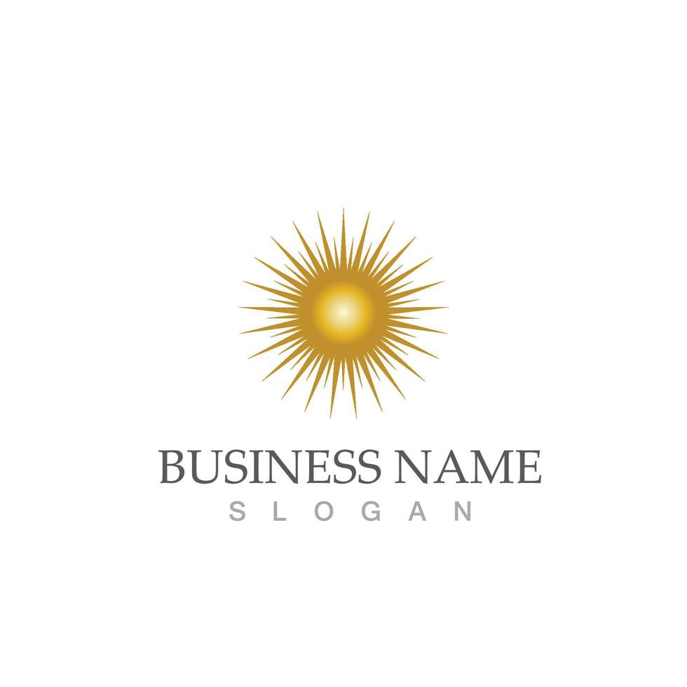 Sun logo and symbol icon vector