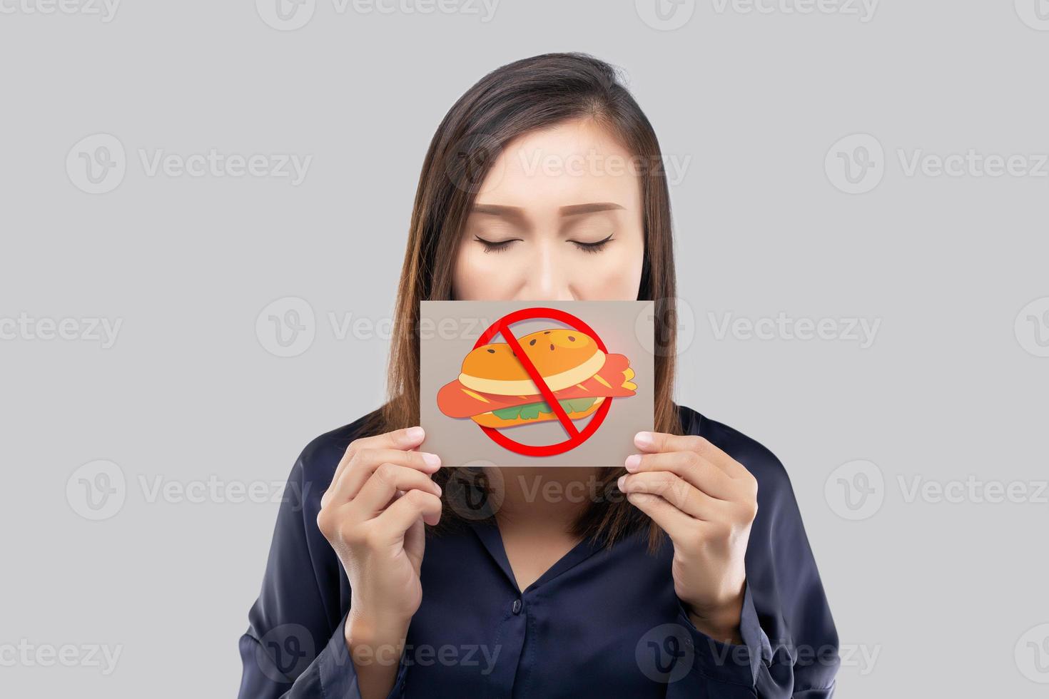 Asian women abstaining from fast food and junk food photo