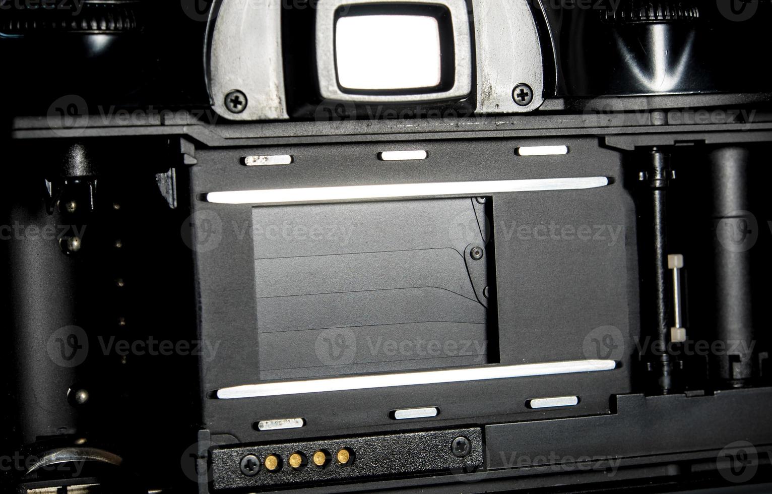 SLR camera body opened back lid to film position photo