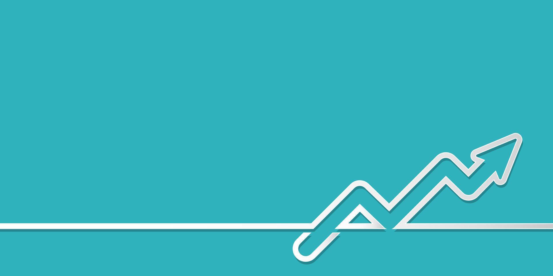 arrow graph outline on background. business template with copy space. for your design. vector illustration