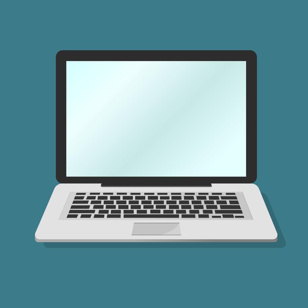 Laptop computer flat color design. illustration vector