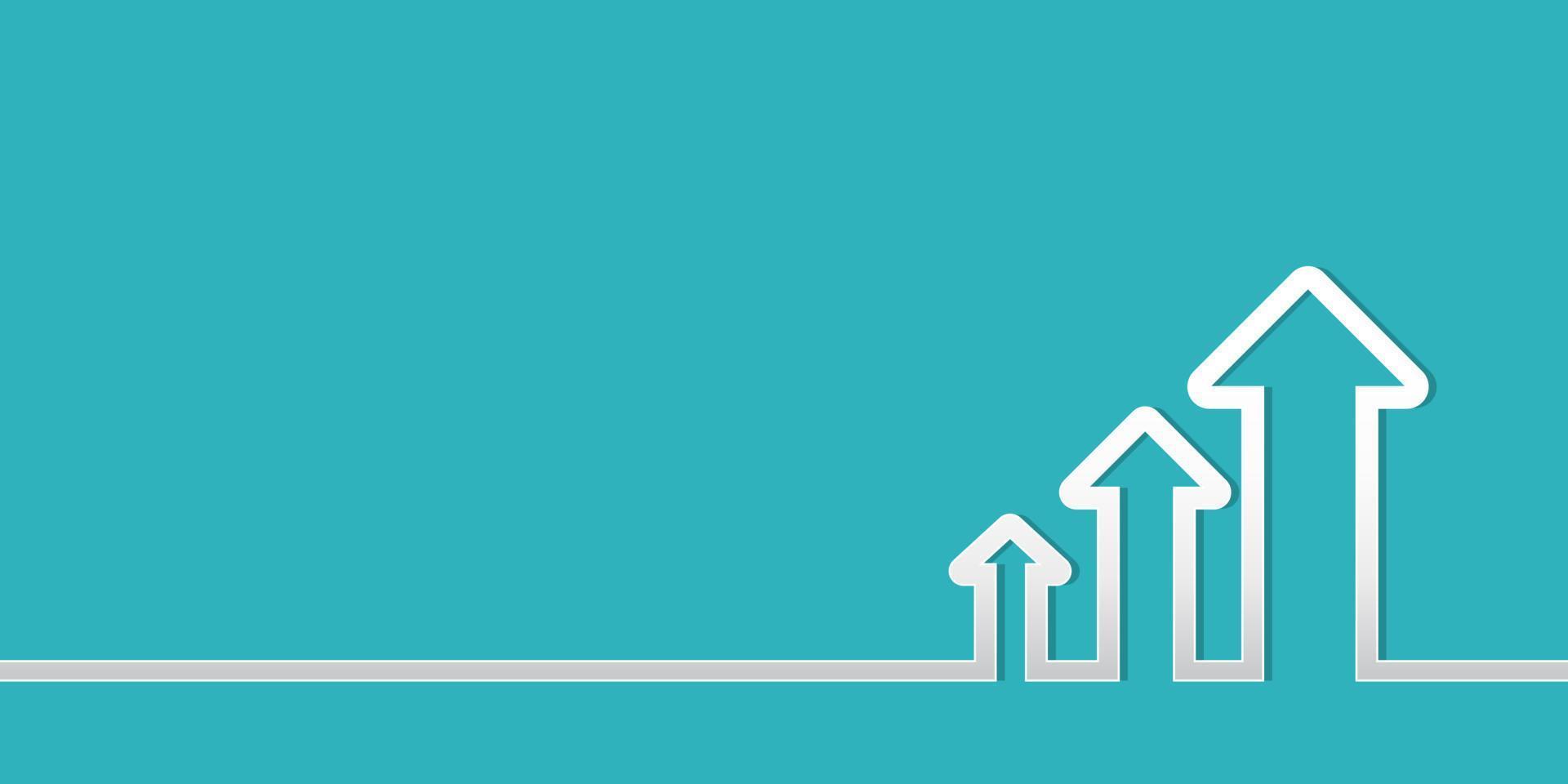 arrow graph outline on background. business template with copy space. for your design. vector illustration