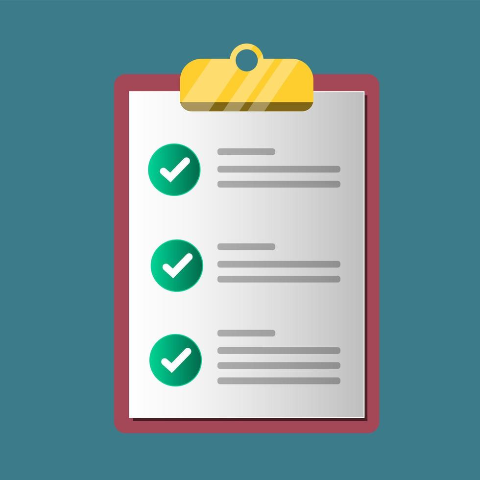 Checklist concept. Verification of the correctness of a document or work. business icon. flat cartoon for the business idea, web design. vector illustration
