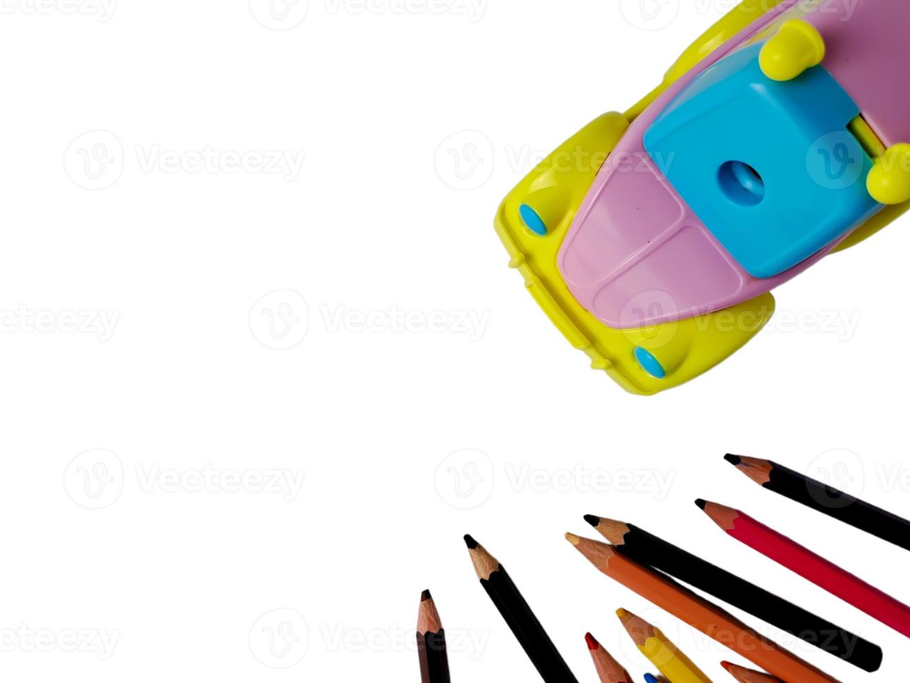 pencil sharpener model toy car colorful pastel photo