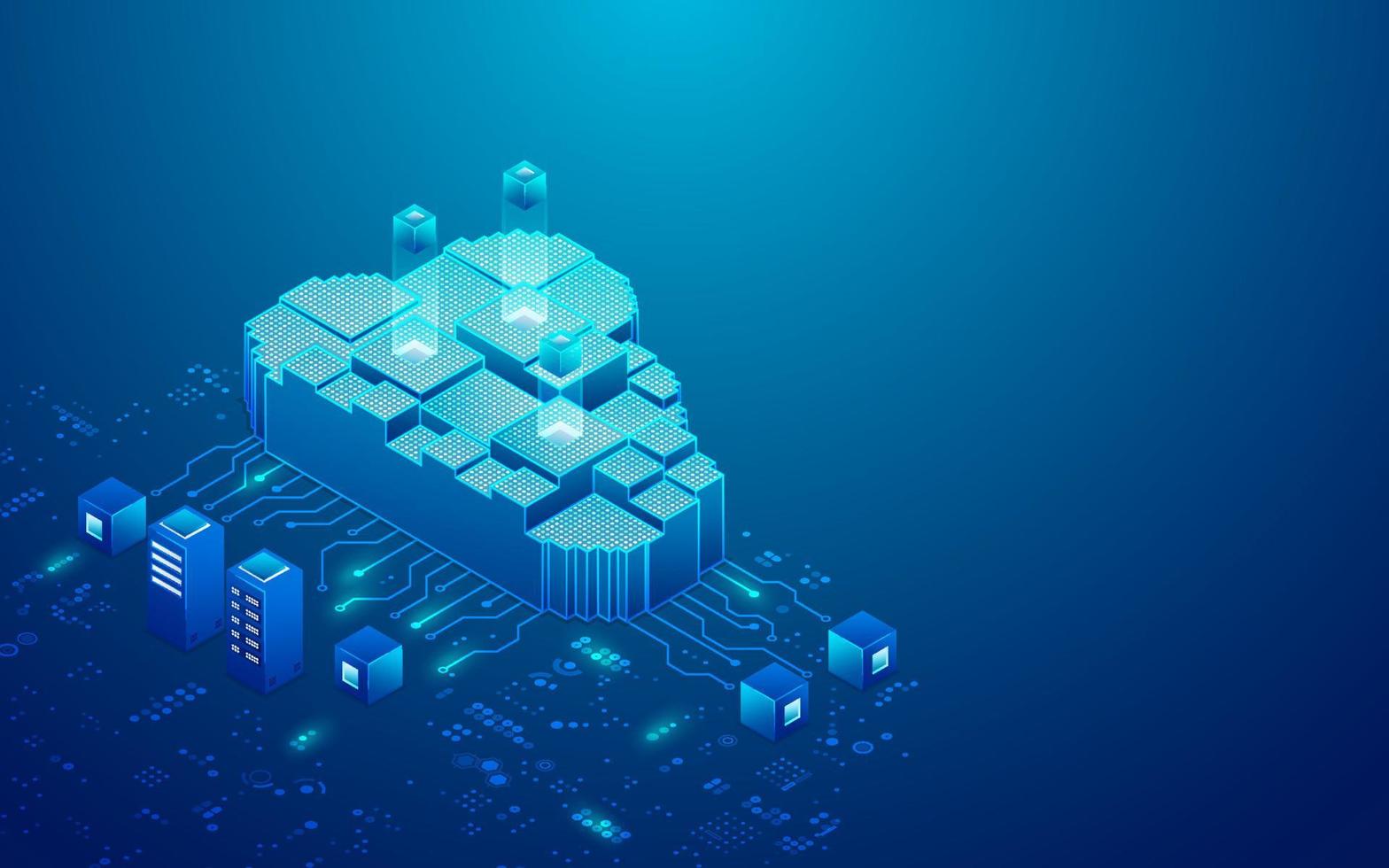 cloud storage isometric vector