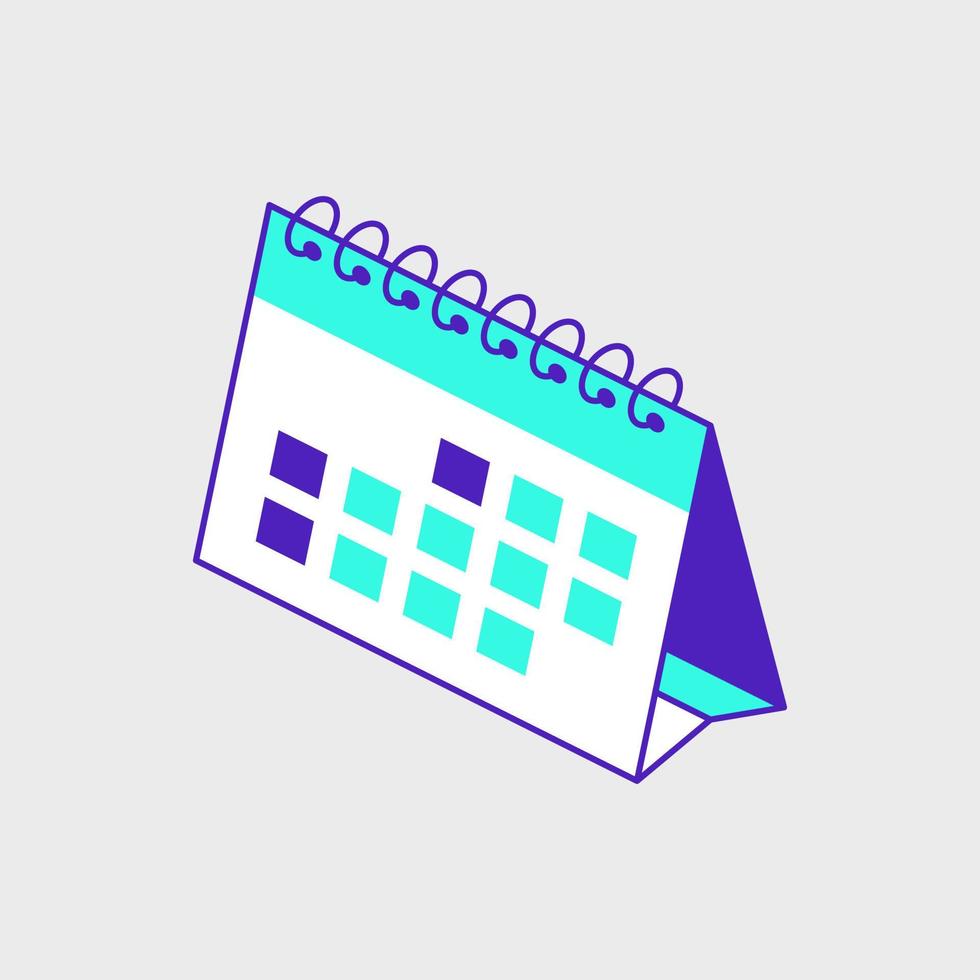 Calendar isometric vector icon illustration