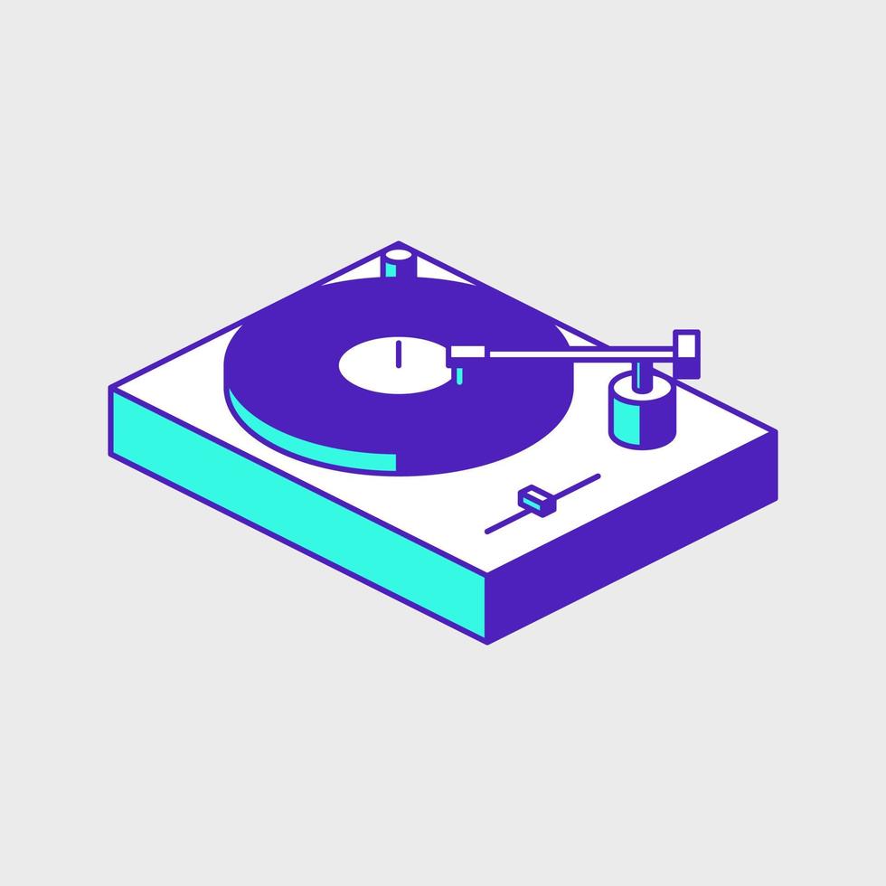 Turntable Record player isometric vector icon illustration