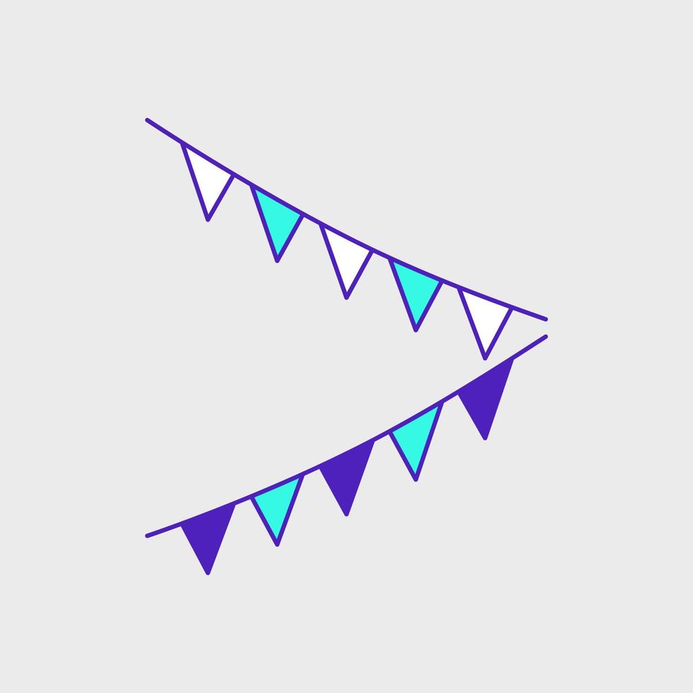 Bunting party decoration isometric vector icon illustration