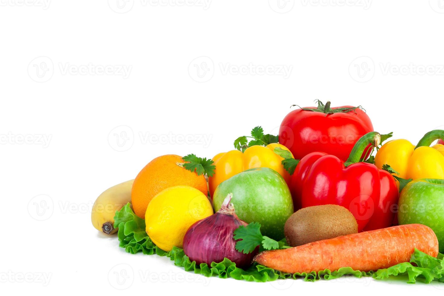 Fresh vegetables on isolated photo