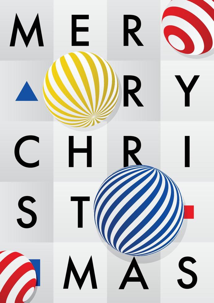 cartel de navidad bolas de navidad 3d volumétricas sobre el texto. vector