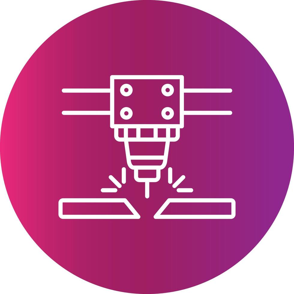Laser Cutting Machine Creative Icon Design vector