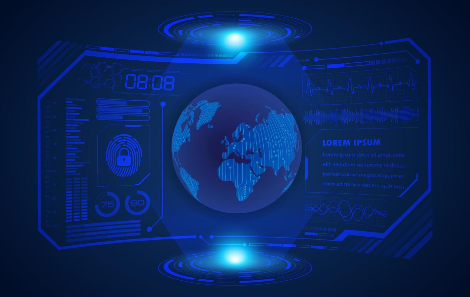 Modern HUD Technology Screen Background vector