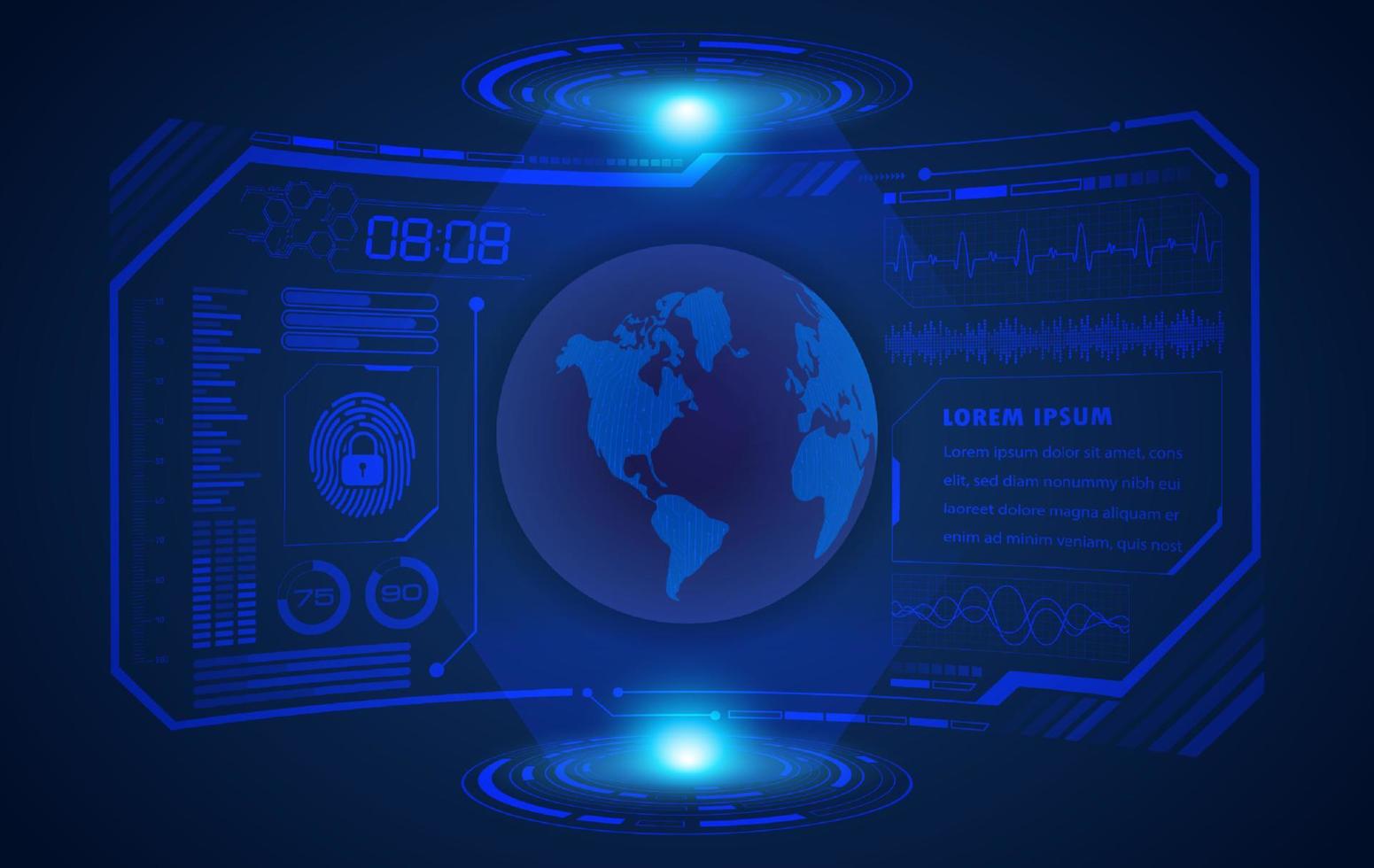 Modern HUD Technology Screen Background vector