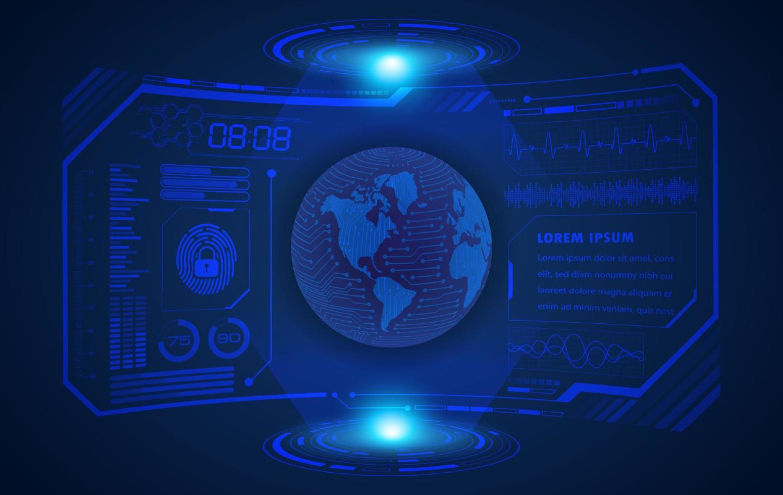 Modern HUD Technology Screen Background vector
