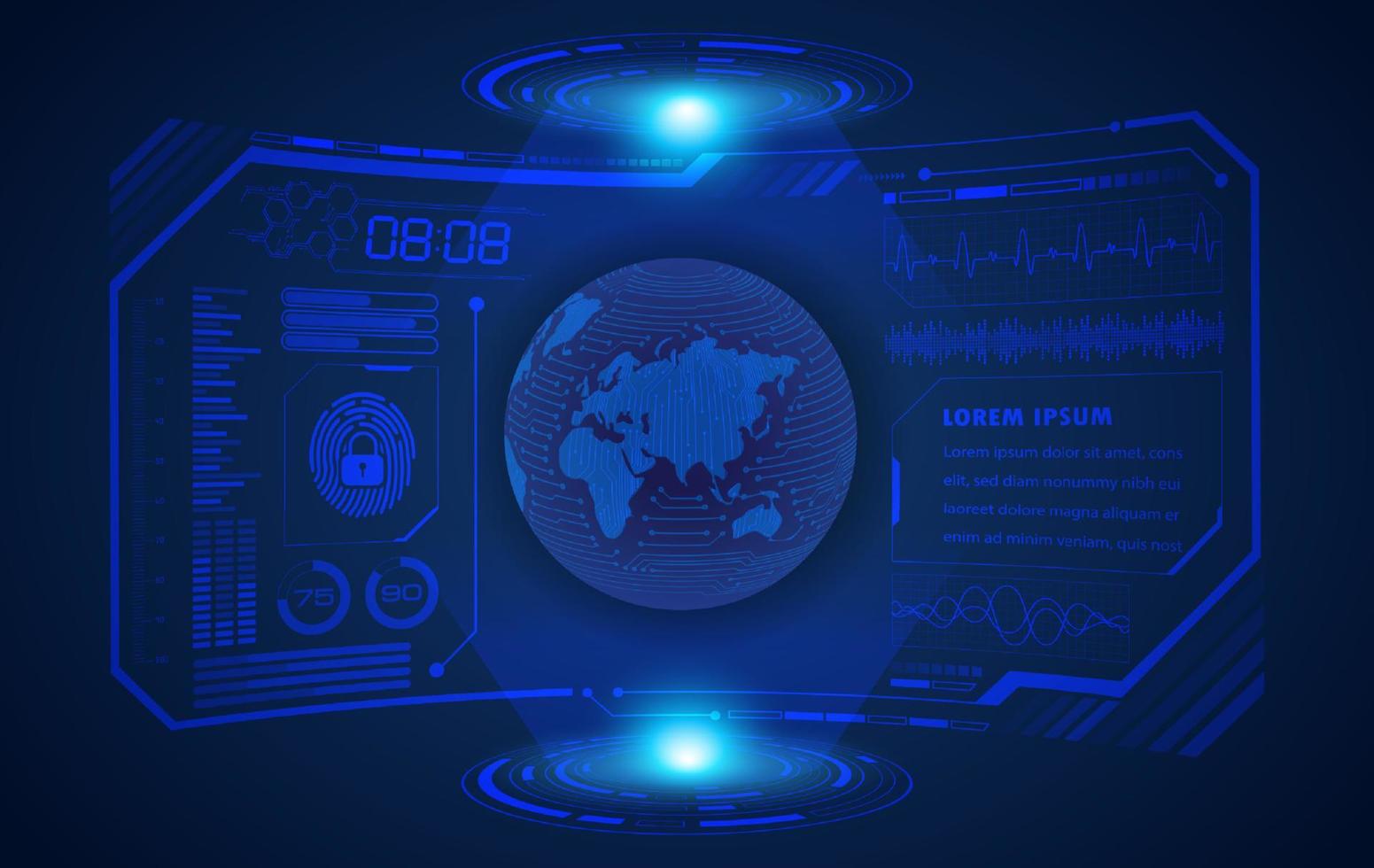 Modern HUD Technology Screen Background vector