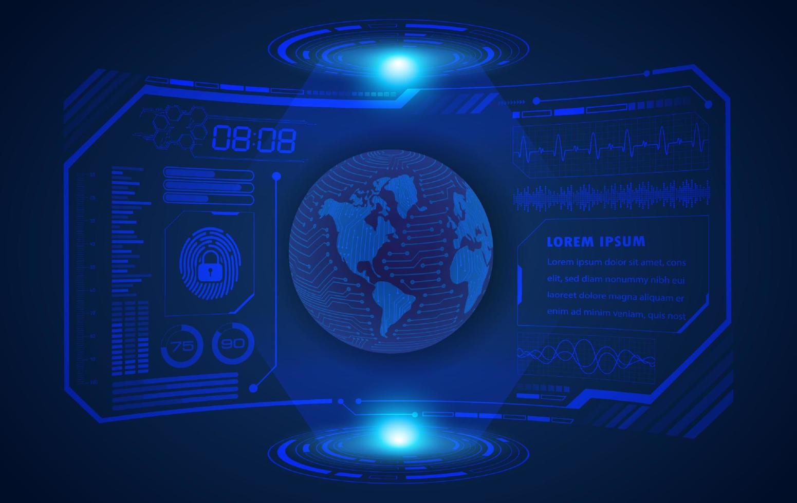 Modern HUD Technology Screen Background vector