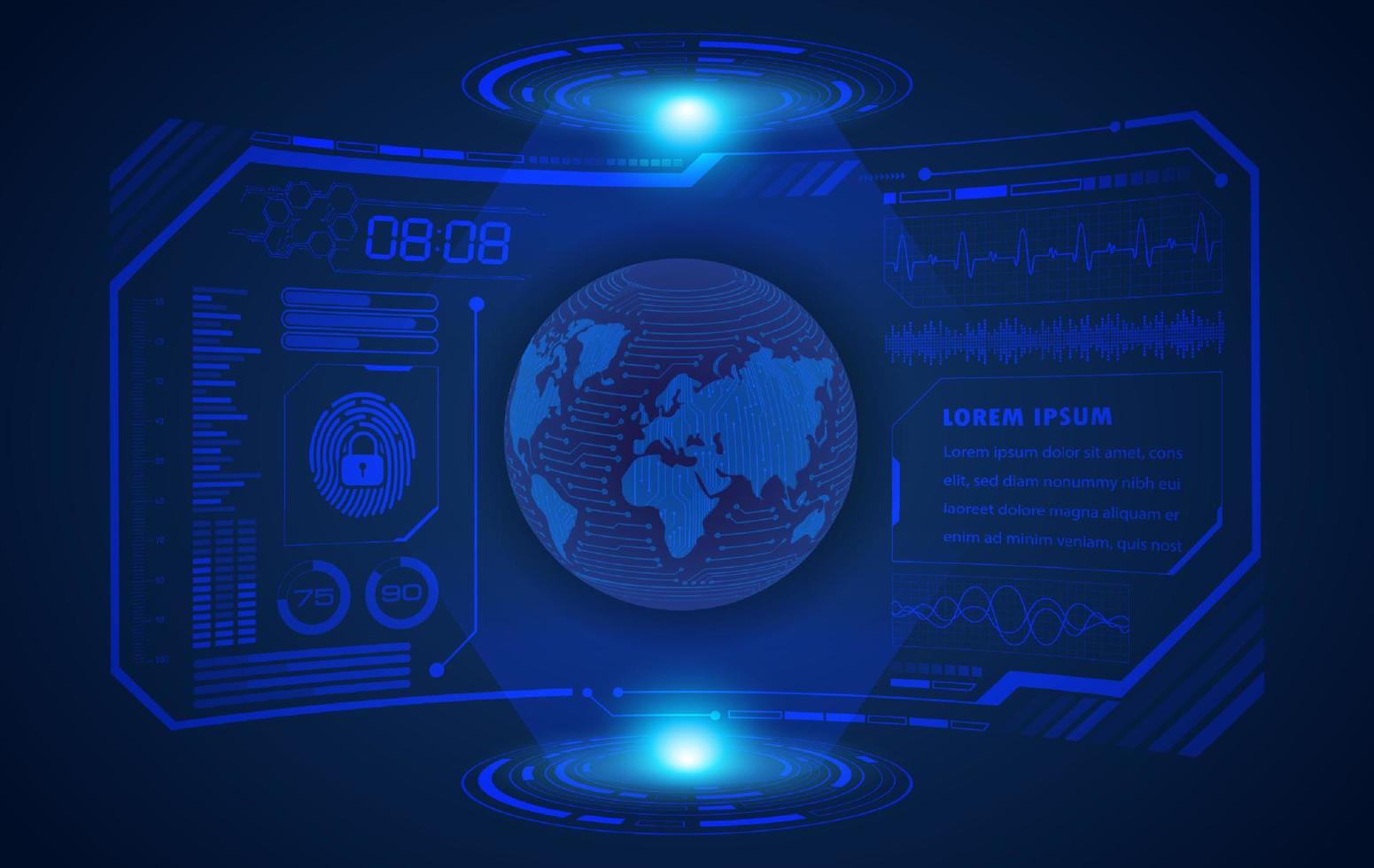 Modern HUD Technology Screen Background vector