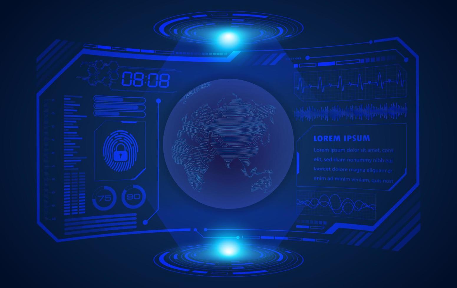 Modern HUD Technology Screen Background vector