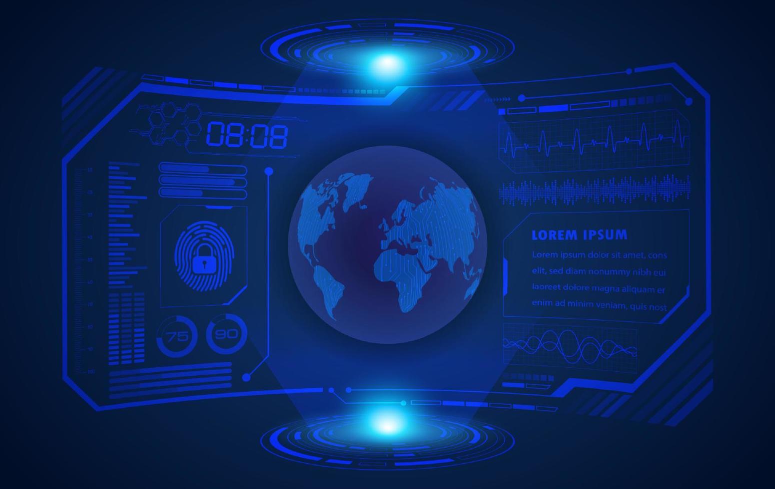 Modern HUD Technology Screen Background vector