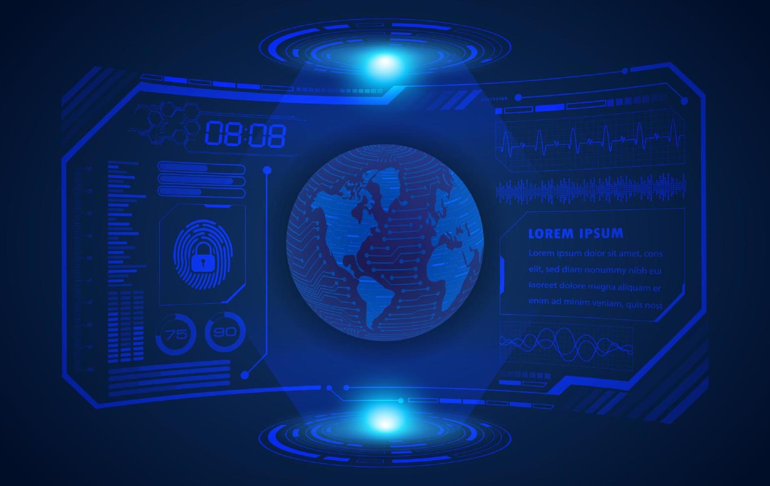 Modern HUD Technology Screen Background vector