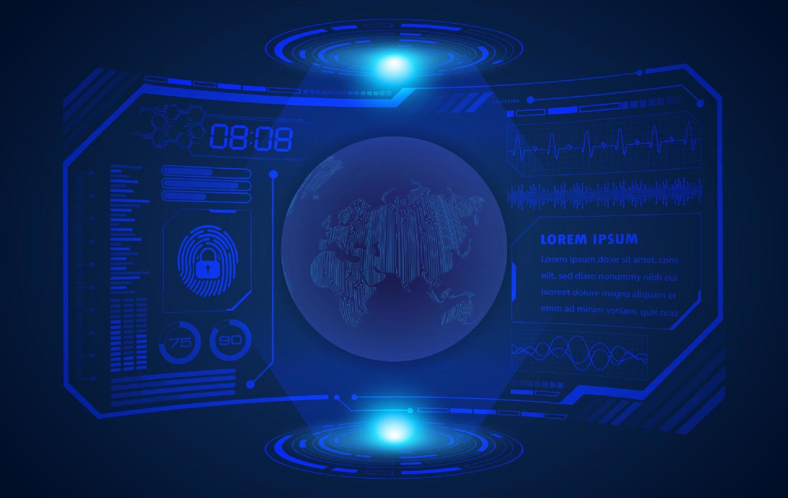 Modern HUD Technology Screen Background vector