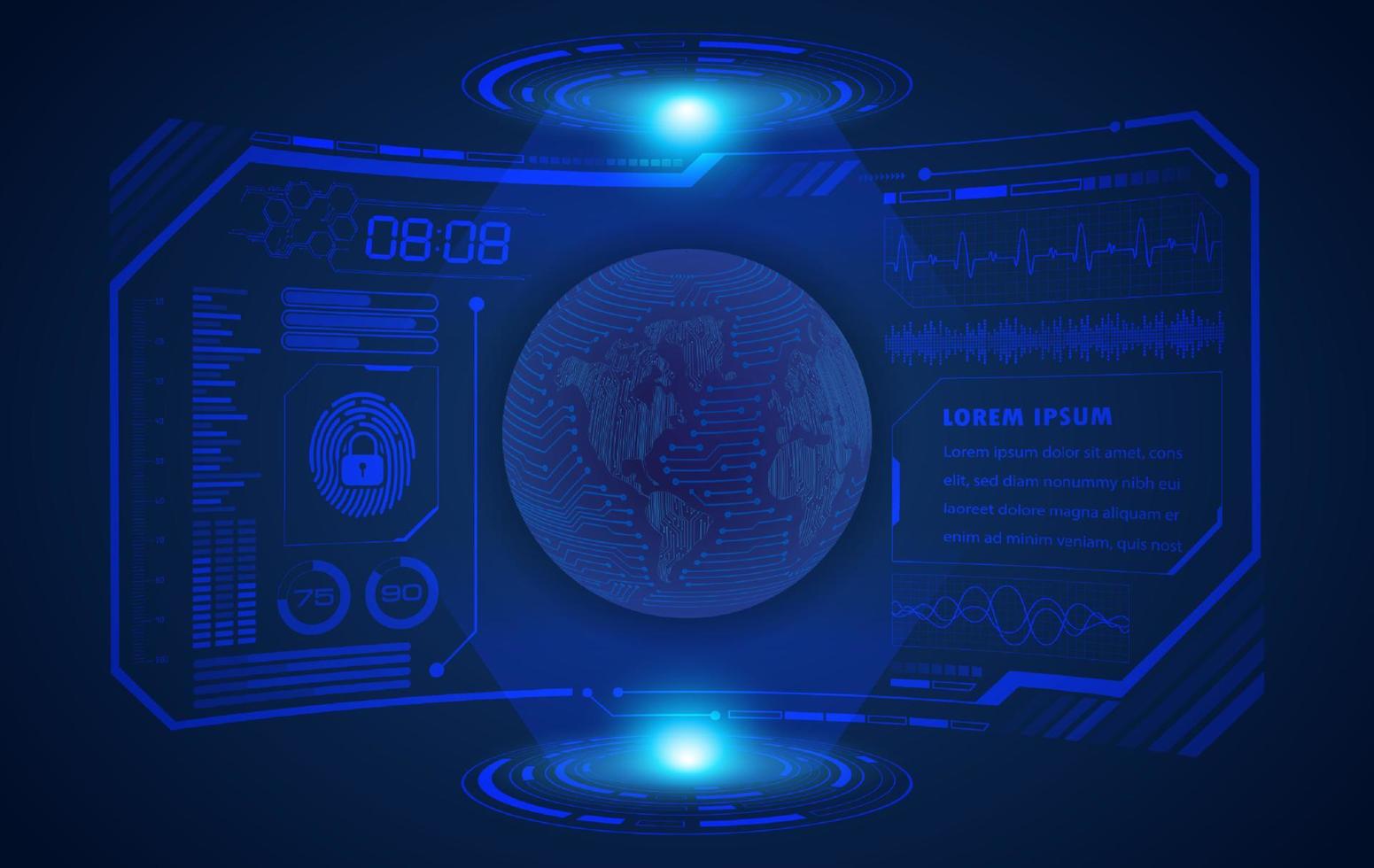 Modern HUD Technology Screen Background vector