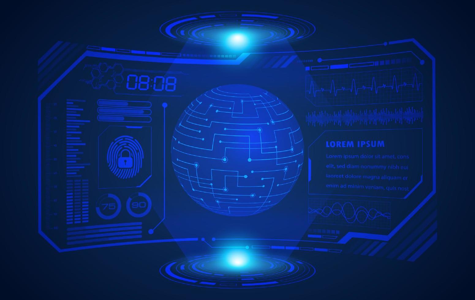 Modern HUD Technology Screen Background vector