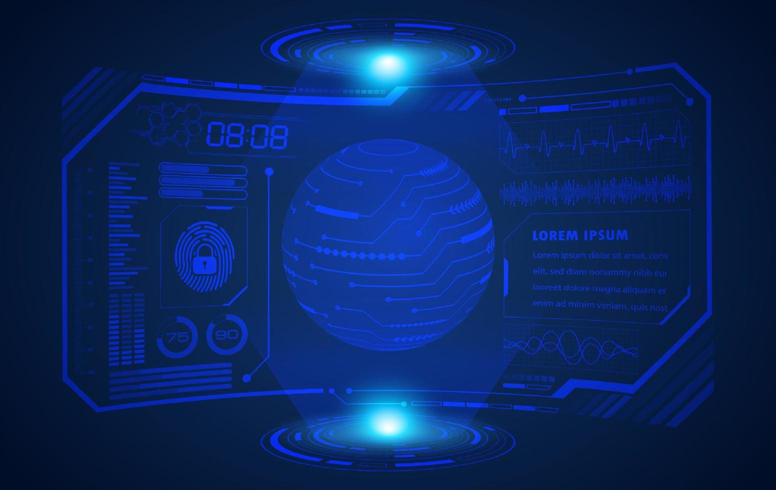 Modern HUD Technology Screen Background vector