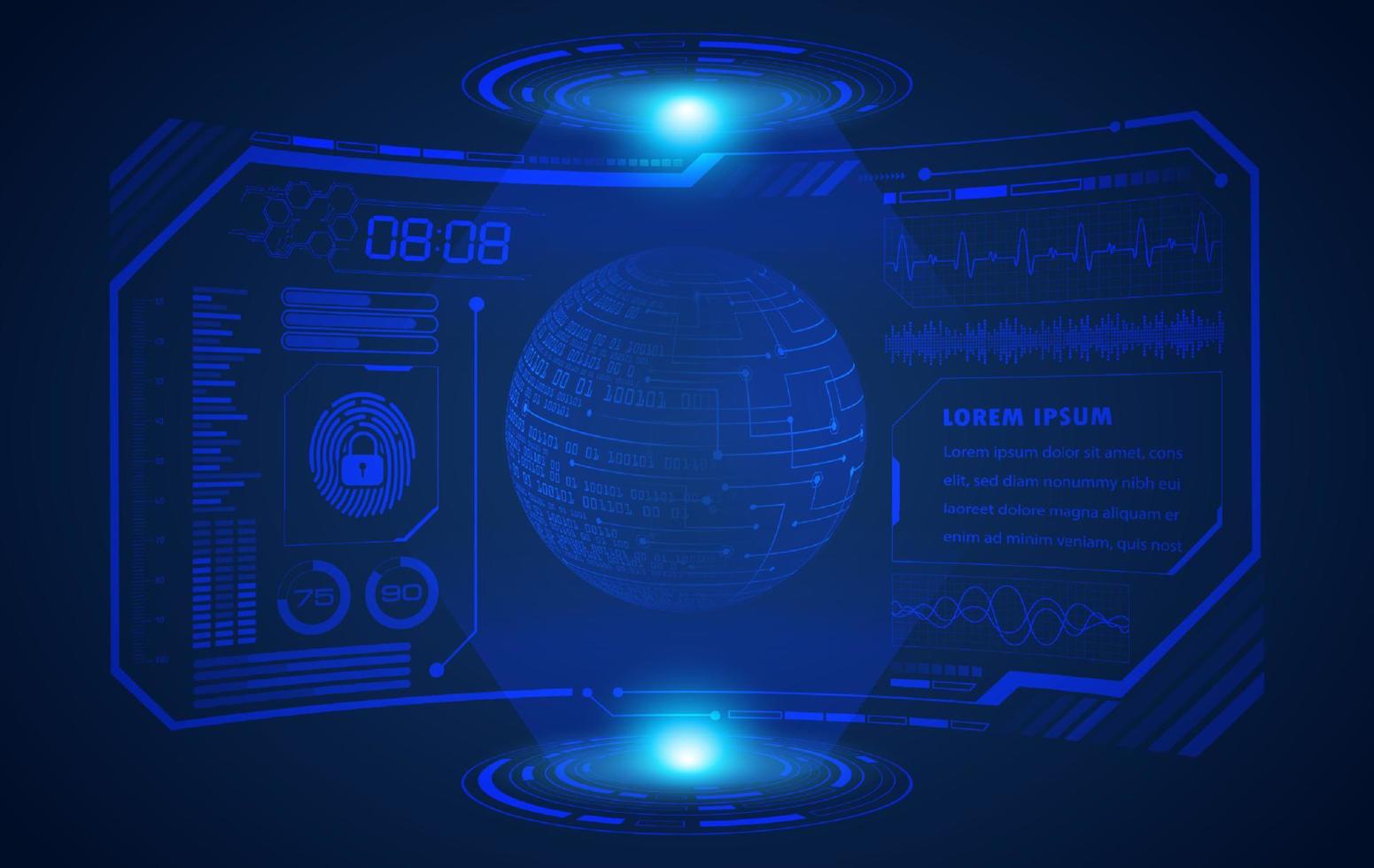 Modern HUD Technology Screen Background vector