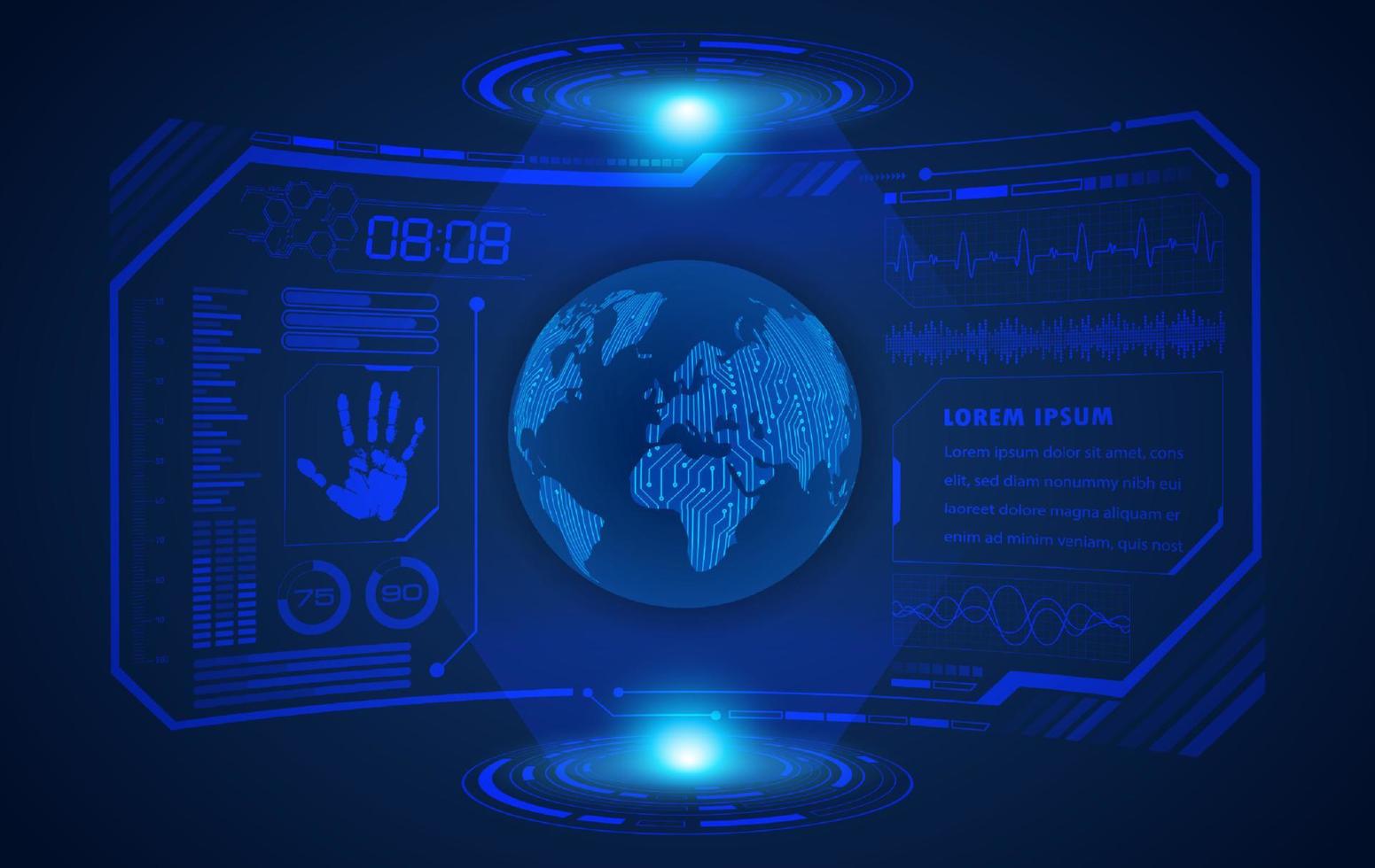 Modern HUD Technology Screen Background vector