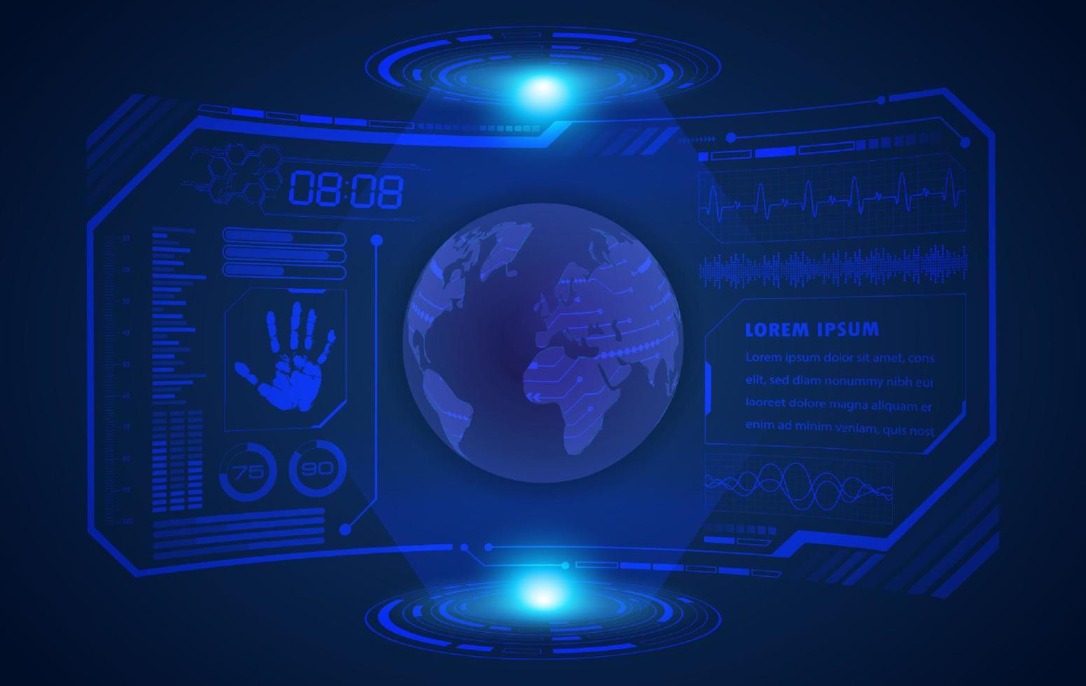 Modern HUD Technology Screen Background vector