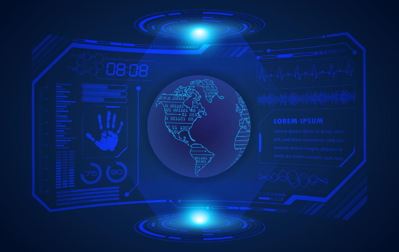 Modern HUD Technology Screen Background vector