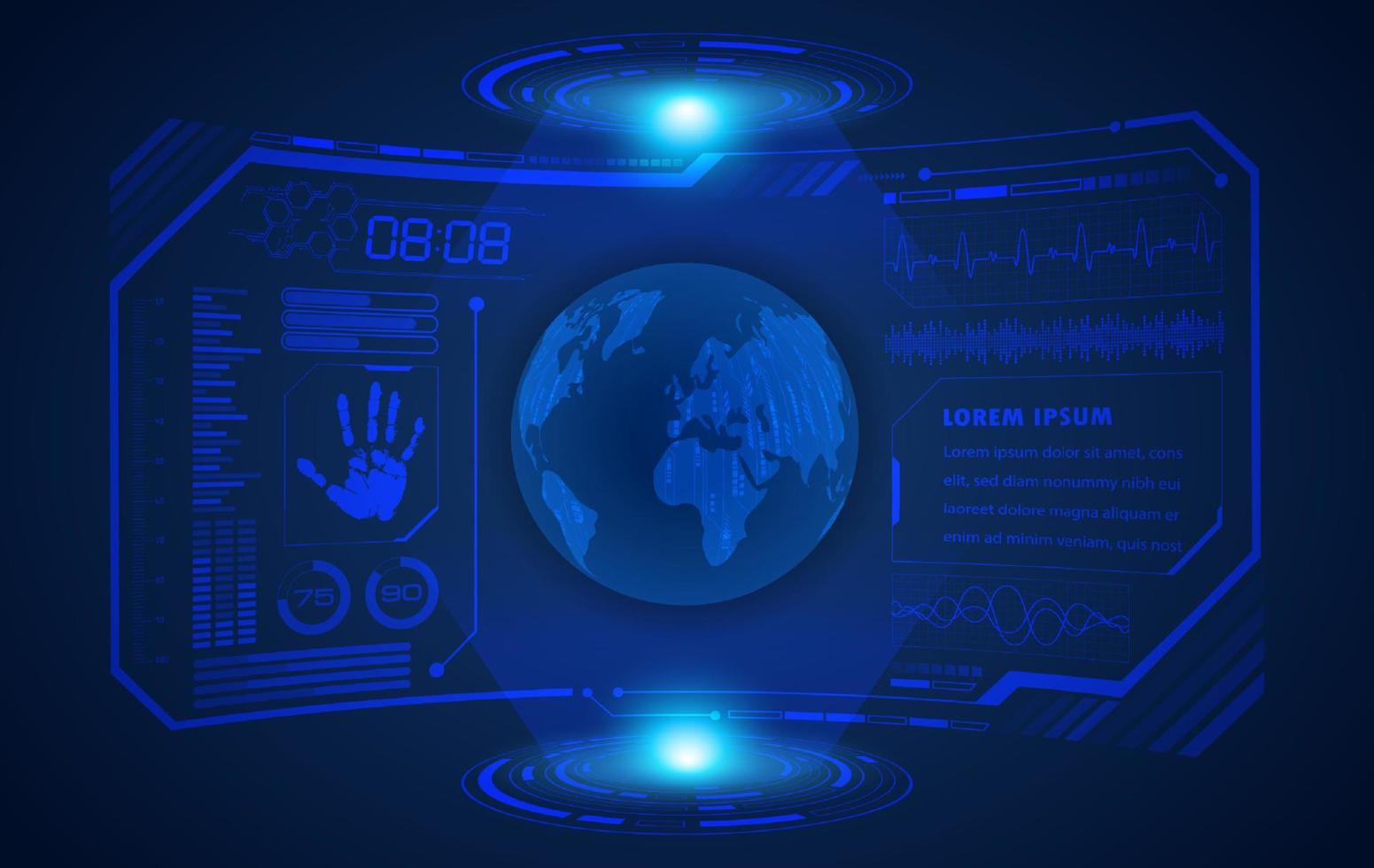 Modern HUD Technology Screen Background vector