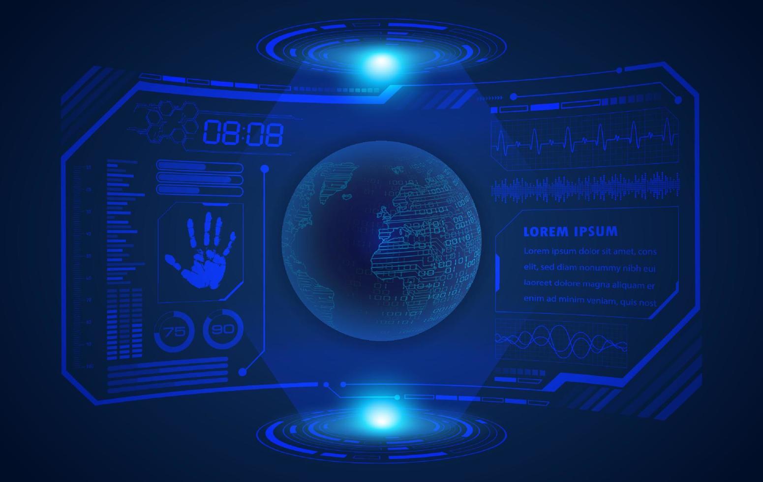 Modern HUD Technology Screen Background vector